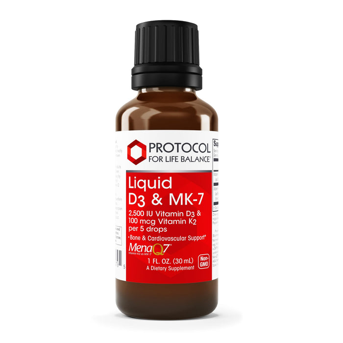 Protocol For Life Balance: Liquid D3 + MK-7 (2500 IU D3, 100 mcg MK-7) – 1 fl oz