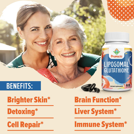 Prunucis 2400mg Liposomal Glutathione with Vitamin C, Milk Thistle & Alpha-Lipoic Acid – 240 Softgels