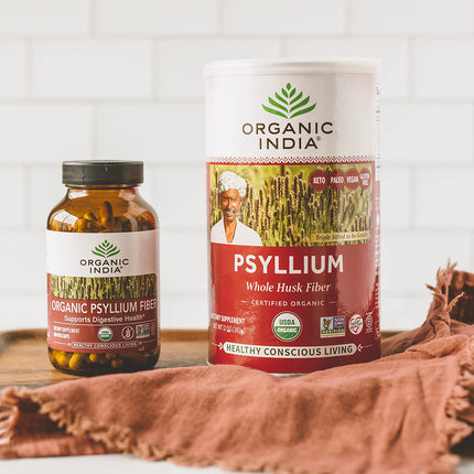 Organic India Psyllium Husk Powder - Fiber Supplement for Digestion (12 oz, Pack of 1)