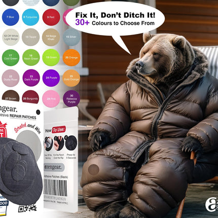 Self-Adhesive Puffer Jacket Repair Patches (30+ Colours)