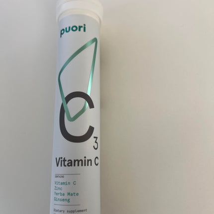 Puori C3 Vitamin C Supplement for Immune Support & Antioxidants – 20 Servings x 2 Packs | Vitamin C, Zinc, Yerba Mate, Ginseng