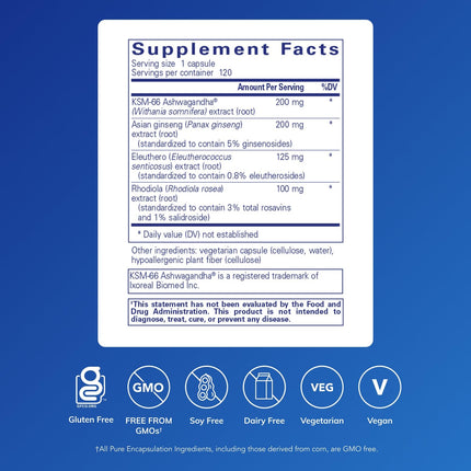 Pure Encapsulations Energy Xtra – Adaptogen Formula for Stamina | 120 Capsules