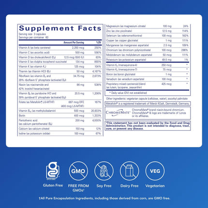 Pure Encapsulations Nutrient 950 with Vitamin K – 180 Capsules – Multivitamin & Mineral for Bone & Arterial Support – Gluten Free & Non-GMO