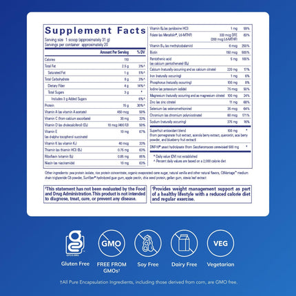 Pure Encapsulations PureLean Protein | Multivitamin/Mineral Complex, Omega-3 Fatty Acids & Superfruit Antioxidants | 21.8 oz Natural Vanilla Bean Flavor