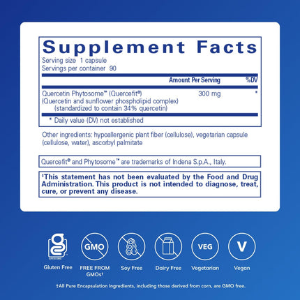 Pure Encapsulations Quercetin UltraSorb | Enhanced-Absorption Quercetin for Cellular, Immune, and Cardiovascular Support | 90 Capsules