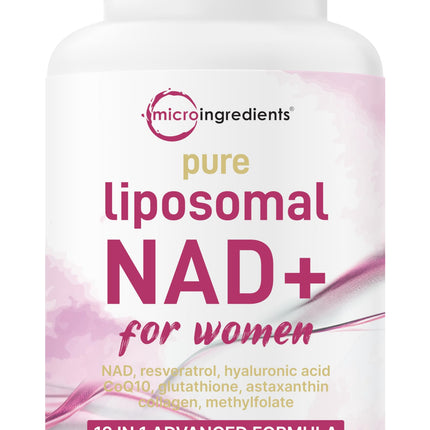 Pure Liposomal NAD+ for Women – 9,000mg, 180 Veggie Capsules | 12-in-1 Anti-Aging & Energy