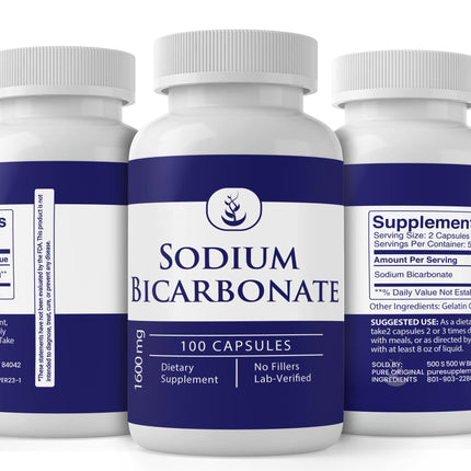 Pure Original Ingredients Sodium Bicarbonate (100 Capsules) Always Pure (Pack of 2) | 50 Day Supply