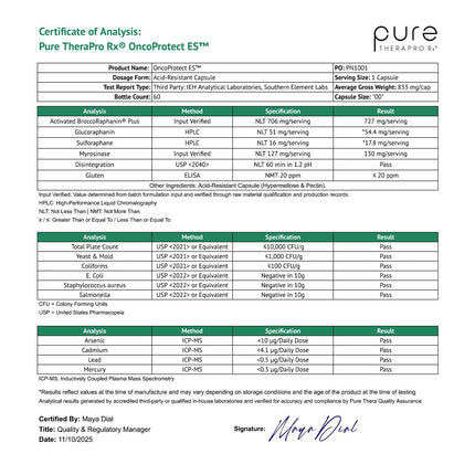 Pure Therapro Rx OncoProtect ES – High-Dose Sulforaphane (706 mg BroccoRaphanin) 2-Month USA-Made Supply