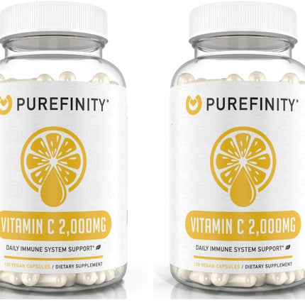 PUREFINITY Vitamin C 2000mg – Double Strength, High Absorption, 240 Capsules (Pack of 2)