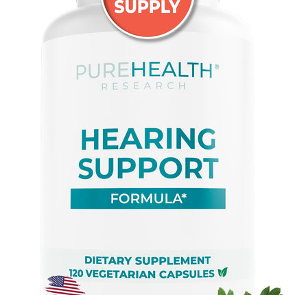 PUREHEALTH RESEARCH Hearing Support Formula – Natural Tinnitus Relief with Flavonoids & Vitamins