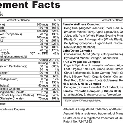 PURELY beneficial Women’s Whole Food MultiVitamin –58 Key Nutrients Including Vitamins, Minerals, Herbs, Probiotics, with Iron, Hair, Skin & Nail Complex for Complete Female Wellness- 180 Capsules