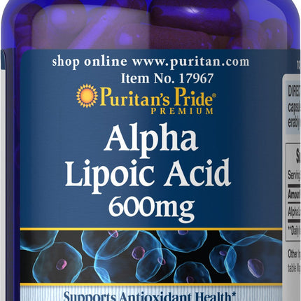 Puritan's Pride Alpha Lipoic Acid 600 Mg, 120 Count - Antioxidant Support