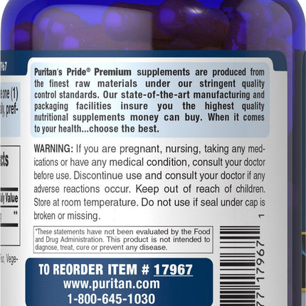 Puritan's Pride Alpha Lipoic Acid 600 Mg, 120 Count - Antioxidant Support