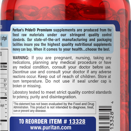 Puritan's Pride Omega-3 Fish Oil 1200mg, 200 Softgels - Discontinued