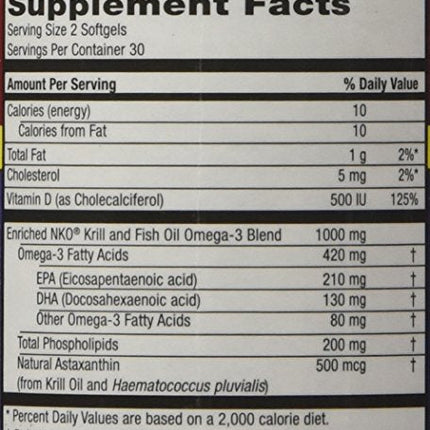 Purity Krill Omega 50 – Krill & Fish Oil Blend, Astaxanthin, Phospholipids, Vitamin D 500 IU | 60 Mini Softgels