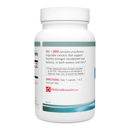 Wellness Resources I3C + DIM for Healthy Estrogen Metabolism & Detoxification | 60 Capsules