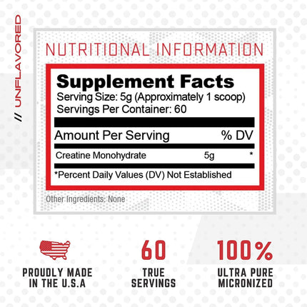 Purus Labs Foundation Series Creatine Powder | 100% Pure Micronized Creatine Monohydrate | 60 Servings (Unflavored)