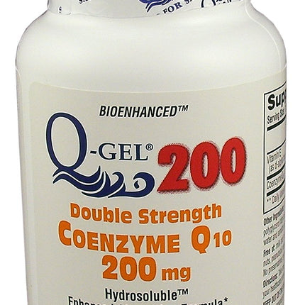 Q-Gel 200mg CoQ10 Softgels – Double Strength Hydrosoluble & Liposoluble (180 Softgels)