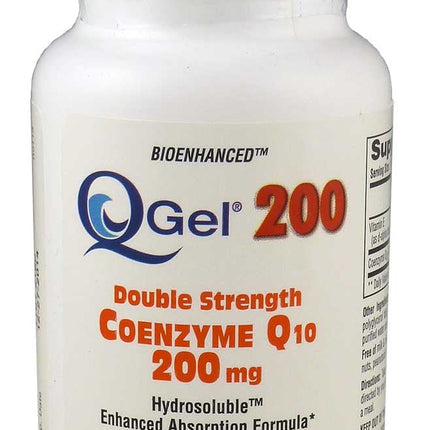 Q-Gel® 200mg Double Strength CoQ10 | Hydrosoluble & Liposoluble | 60 Softgels