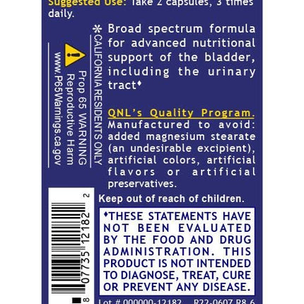 QNL Quantum Bladder Support - Cranberry Capsules for Urinary Tract Health | 60 Plant-Source Capsules