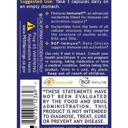 Quantum Nucleotide Complex Beta Glucan Immune Support - 400 mg 1,3 Beta-Glucan per Serving | 90 Vegetarian Capsules | Quantum Nutrition Labs