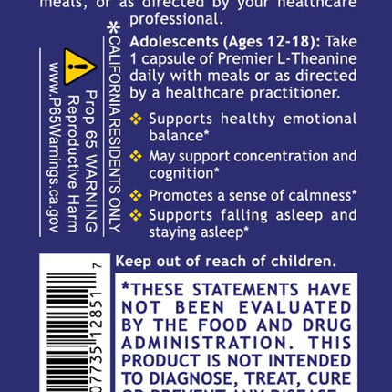 Quantum Nutrition Labs L-Theanine Extra Strength 200mg – Focus & Relaxation (60 Vegan Capsules)