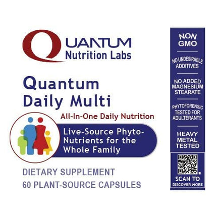 Quantum Nutrition Labs Daily Multivitamin – 60 Vegetarian Capsules with Cordyceps & Green Tea