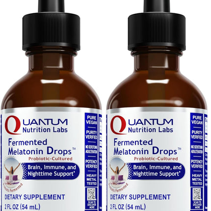 Quantum Nutrition Labs Fermented Melatonin Drops – Sleep Support, Vegan (2 x 2 oz)