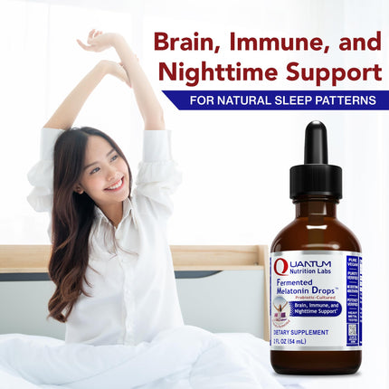 Quantum Nutrition Labs Fermented Melatonin Drops – Sleep Support, Vegan (2 x 2 oz)