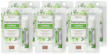 Quantum Research Coldstick, Super Lysine, 0.17 Ounce (Pack of 6) – SPF-21 Lip Care