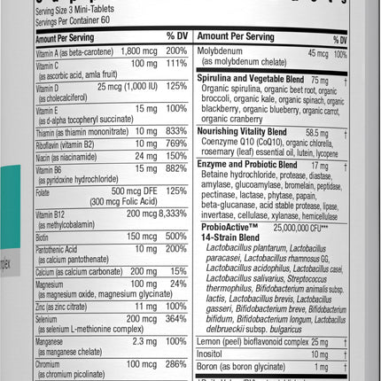 Rainbow Light 50+ Mini-Tablet Multivitamin – Age-Defense Probiotic & Antioxidant (180 Tabs)