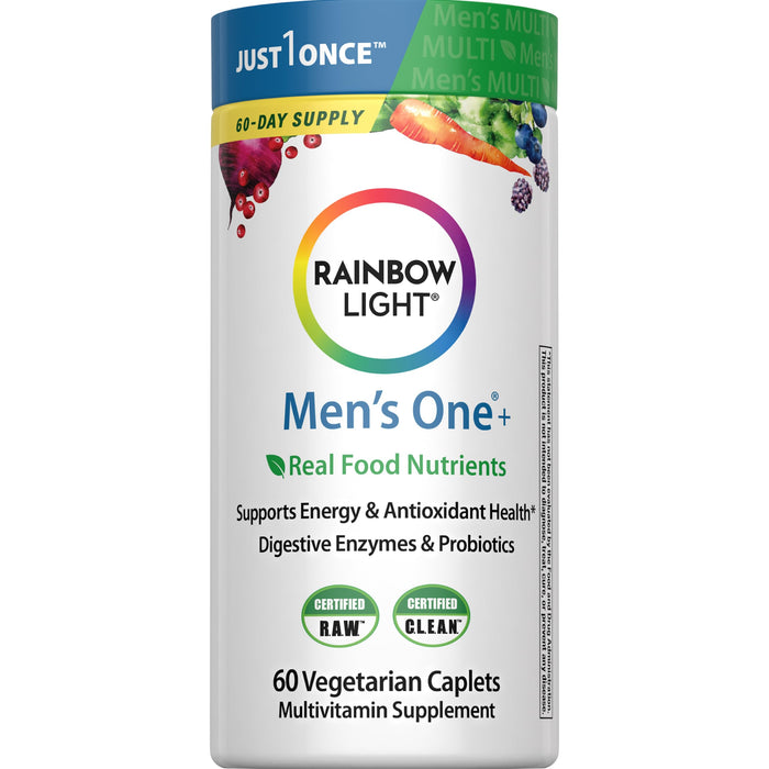 Rainbow Light Men's One Multivitamin - High-Potency Immune Support, Vitamin C, D and Zinc (60 Count)