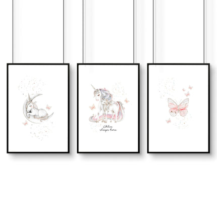 Rainbows Unicorns | Set of 3 wall art prints