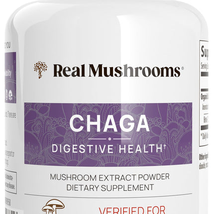 Real Mushrooms Chaga Capsules – Organic Chaga Extract, Vegan & Non-GMO, 300 Capsules