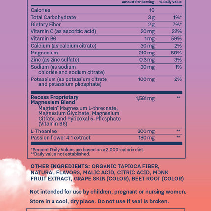 Recess Mood Powder – Calming Magnesium L-Threonate + L-Theanine (Gradient Berry, Pack of 10)
