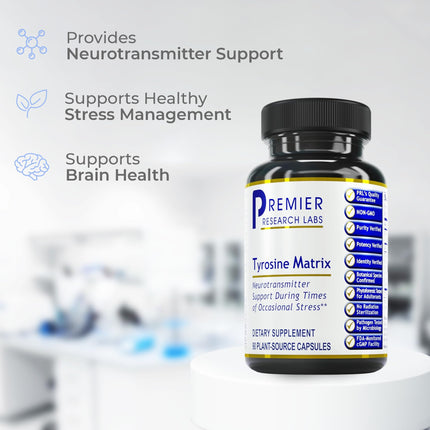Premier Tyrosine Matrix – L-Tyrosine 944mg Capsules, 90 Vegetarian Capsules