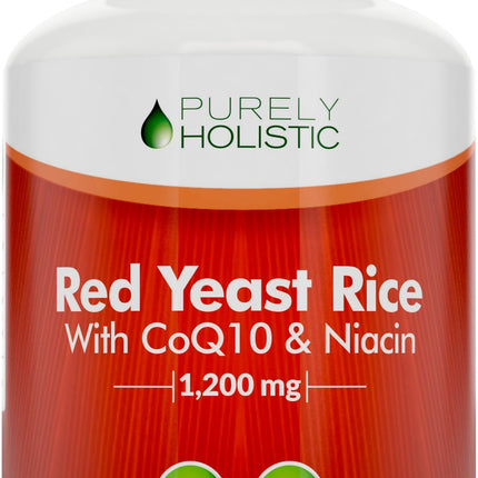 Red Yeast Rice 1200mg with CoQ10 & Niacin – 120 Vegetarian Capsules | Healthy Heart Formula