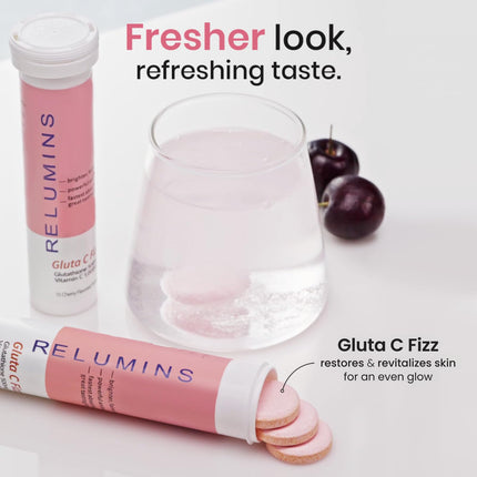 Relumins Gluta C Fizz - High-Dose Glutathione & Vitamin C | Cherry Flavor