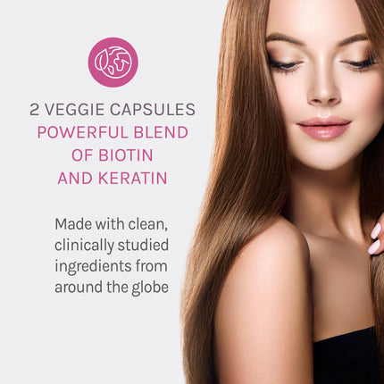 Reserveage Keratin Hair Booster with Biotin - Keratin, Biotin & Resveratrol, 60 Capsules