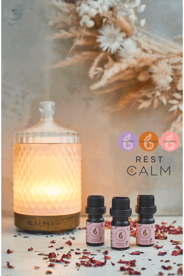 Aroma Diffuser with our Rest Calm Oil Set - Sleep & Hormone Balance
