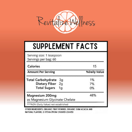 Revitalize Mag Defense Powder: 200 mg Magnesium Glycinate, 60 Servings