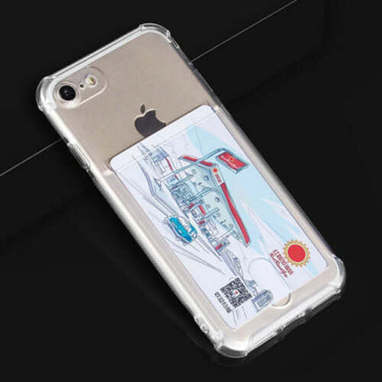 Soft TPU Clear Case With Card Slot - For iPhone 7 / 8 / SE (2020/22)