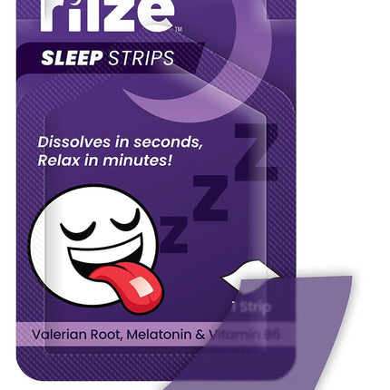Riize Sleep Strips – Fast Acting Melatonin Sleep Aid, 30 Count (Vegan)
