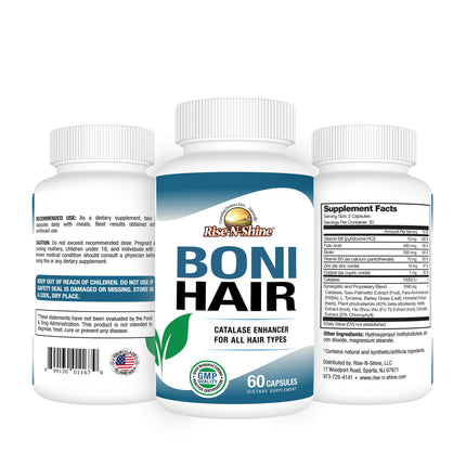 Rise-N-Shine BoniHair Catalase Supplement – 10,000 IU for Vibrant Hair | 60 Capsules