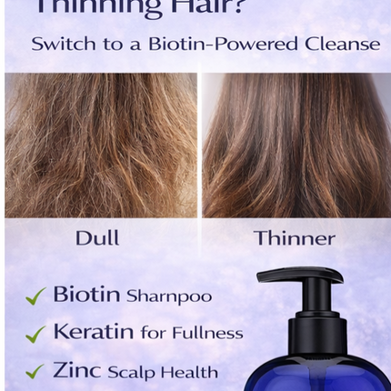 Ammuri Biotin & Caffeine Shampoo 473ml | Fuller-Looking Hair & Scalp Care
