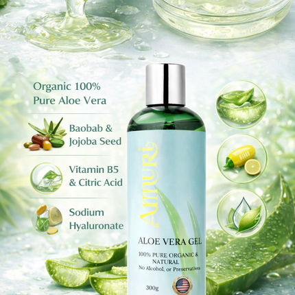 Organic Aloe Vera Gel for Natural Skin Relief & Hydration | Ammuri