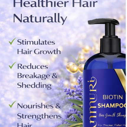 Ammuri Biotin & Caffeine Shampoo 473ml | Fuller-Looking Hair & Scalp Care
