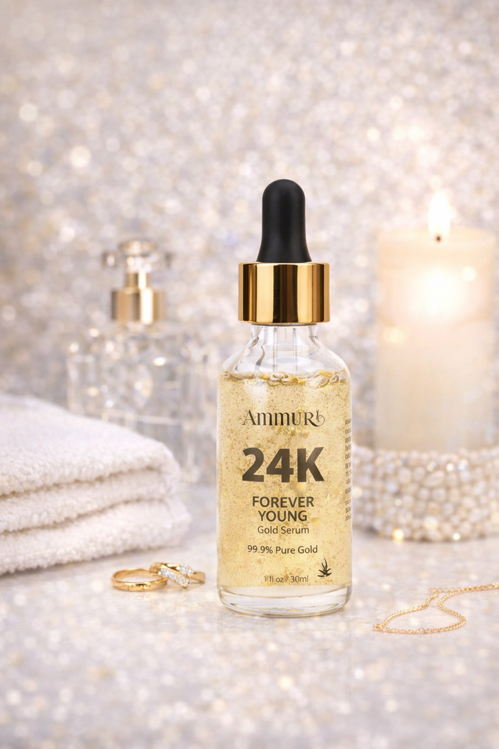 Ammuri 24K Gold + Hyaluronic Acid Face Serum | Hydration & Radiance