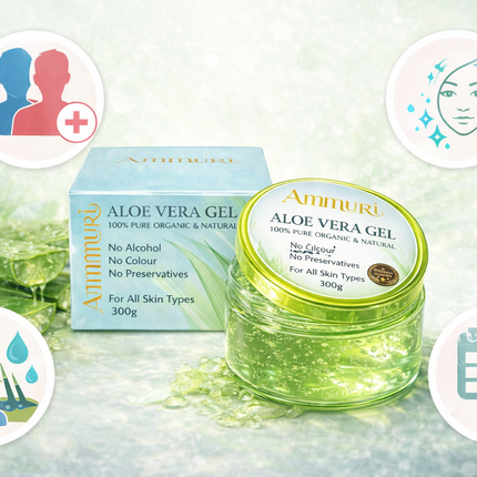 Organic Aloe Vera Gel 300g | Soothing, Hydration & After-Sun | Ammuri