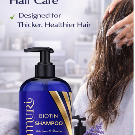 Ammuri Biotin & Caffeine Shampoo 473ml | Fuller-Looking Hair & Scalp Care